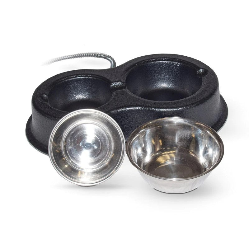 K&H Pet Products Thermo-Kitty Café Food and Water Bowl - Black