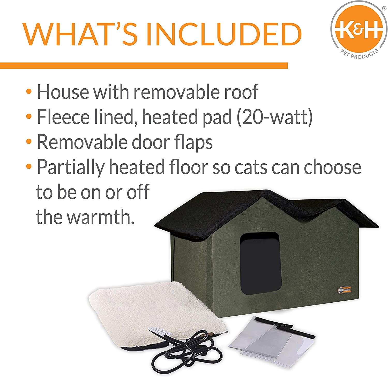 K&H Pet Products (Heated or Unheated) Outdoor Kitty House