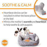 K&H Pet Products Mother's Heartbeat Heated Puppy Pet Bed with Bone Pillow