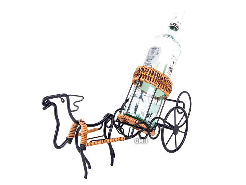 Old-Modern Handicrafts Moose-Drawn Sleigh Ride Wine Holder