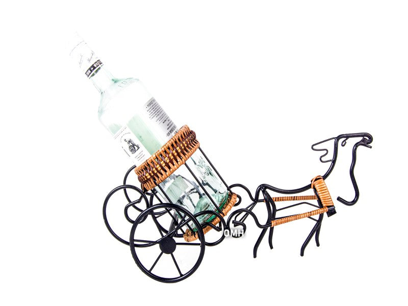 Old-Modern Handicrafts Moose-Drawn Sleigh Ride Wine Holder