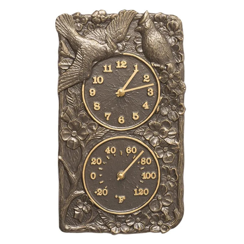 Whitehall Cardinal Indoor/Outdoor Wall Clock & Thermometer