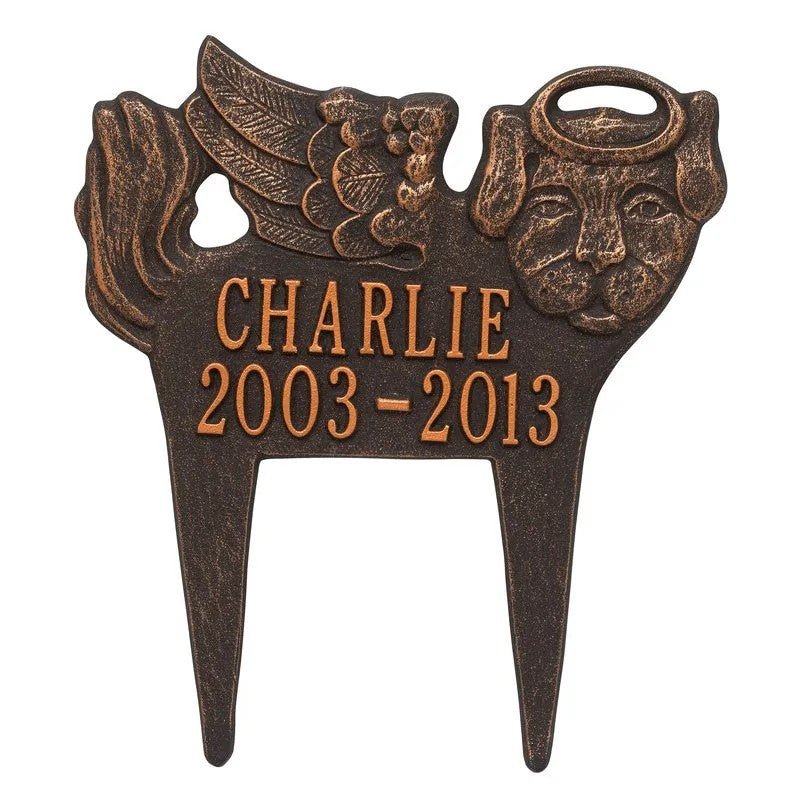 Whitehall Guardian Angel Personalized Dog Memorial Lawn Plaque (6 Styles Available)