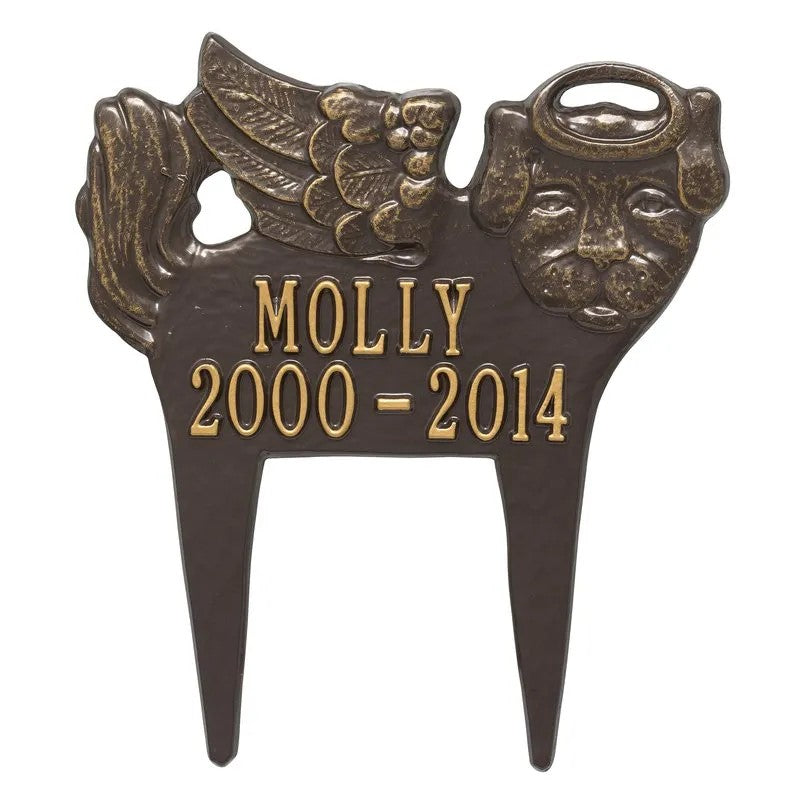 Whitehall Guardian Angel Personalized Dog Memorial Lawn Plaque (6 Styles Available)